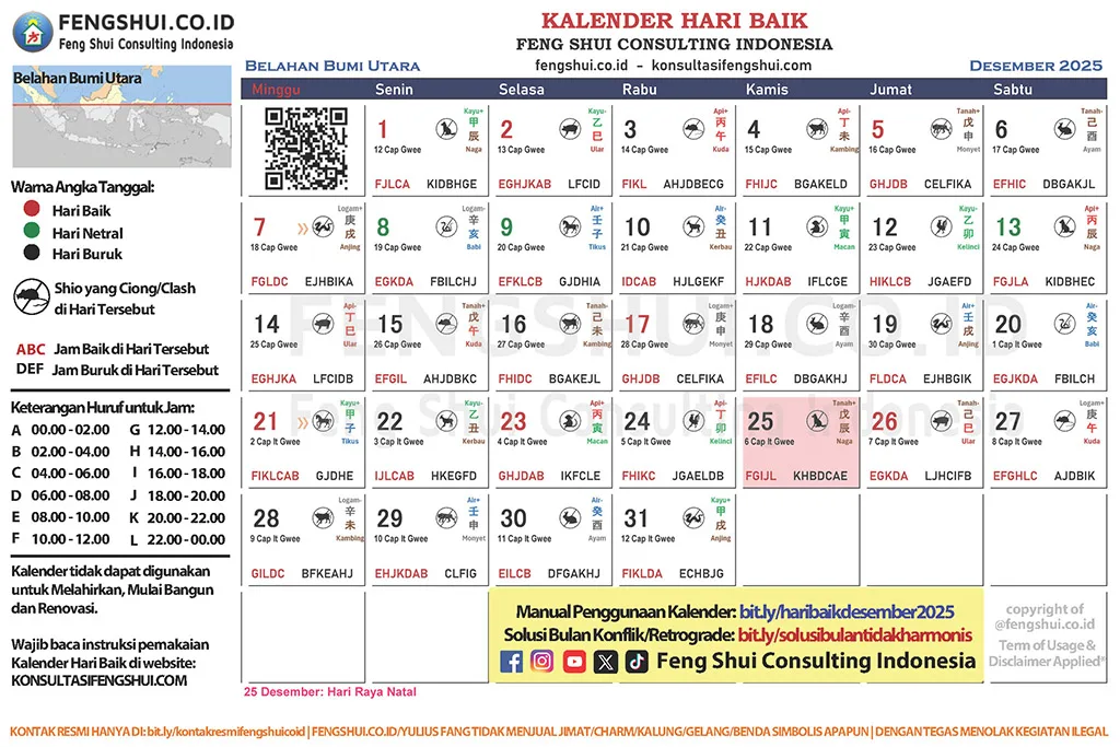 hari baik desember 2025 belahan bumi utara